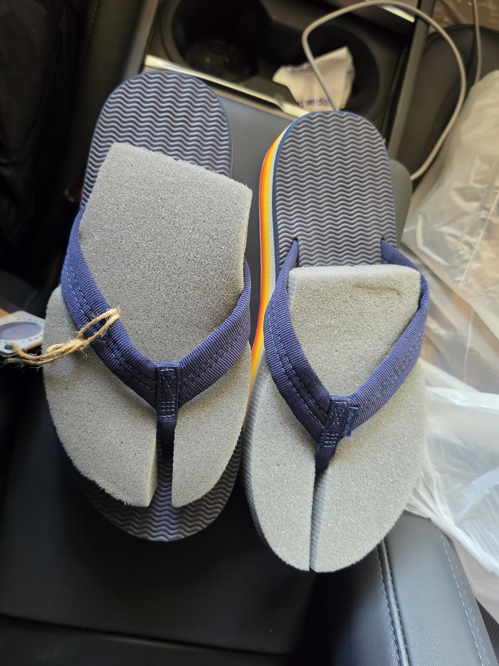 Womens New HARI MARI flip Flops Navy Blue